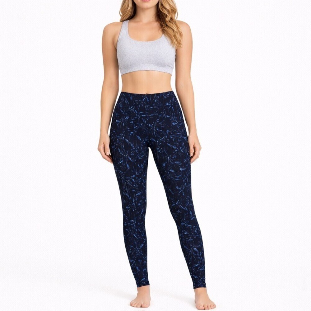 Sweaty Betty Super Soft Yoga Leggings Full Length 27" Blue Willow Print Small